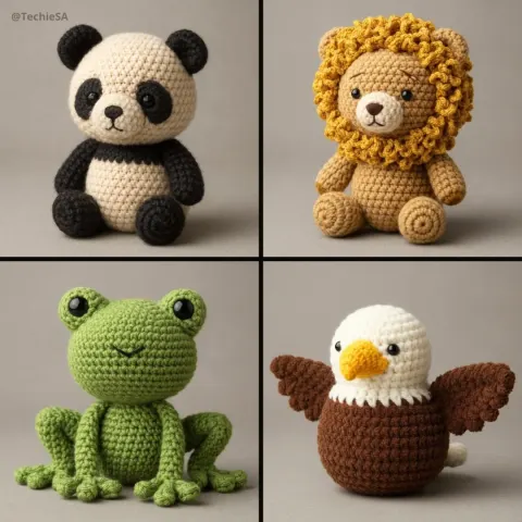 Create a 3D Photorealistic Amigurumi Style Poster