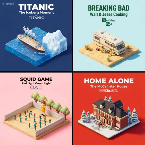 Create a 45° Top-Down Isometric Miniature 3D Cartoon Scene