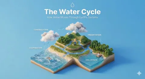 Create a clear, 45° top-down isometric miniature 3D educational diorama explaining [PROCESS / CONCEPT]
