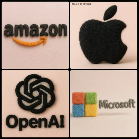 Custom Brand Logo Needle-Felted Wool Sculpture Texture