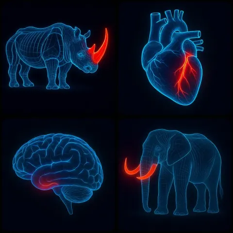Digital Illustration with Glowing Blue Lines