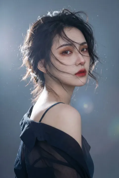 Ethereal Portrait of a Young Woman with Cool Demeanor