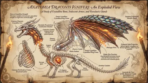 Exploded-view Illustration of Dragon Anatomy