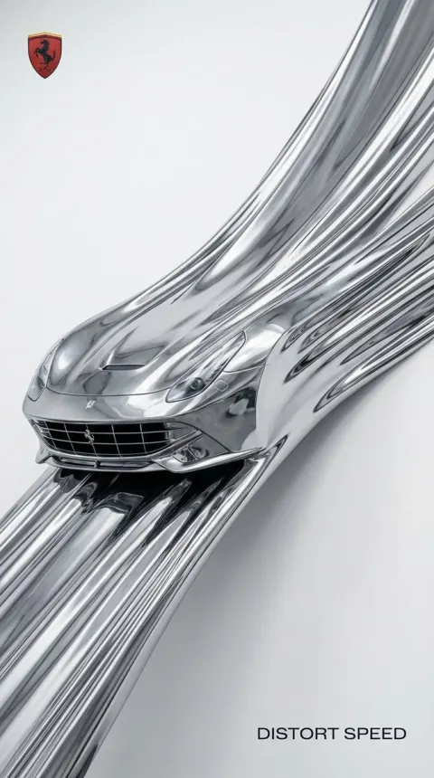Ferrari Surreal Liquid Chrome Ad