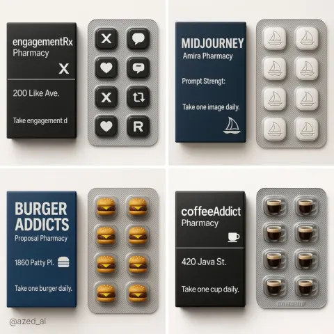 Fictional Pharmaceutical Packaging with Unique Pills
