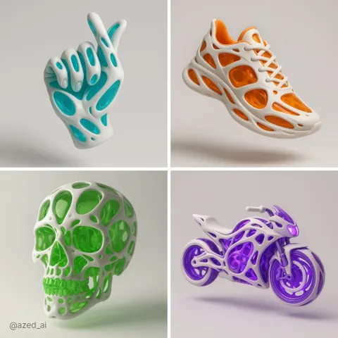 Futuristic 3D-Rendered [Object] with Translucent [Color] Inner Structure