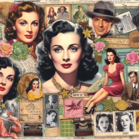1940s Movie Stars Decoupage Sheet Design