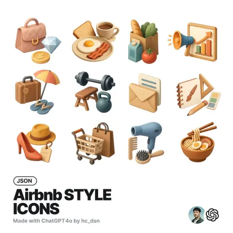 Generate concept icon with JSON style design