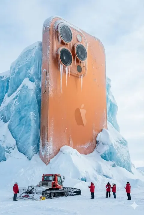 Giant Coke Can Frozen in Glacial Ice with Scientists