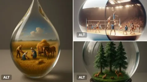 Giant Transparent Container with Miniature 3D Diorama