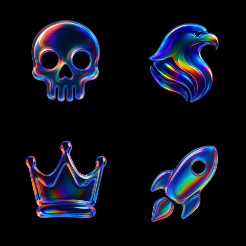 Glossy Glass Skull Icon