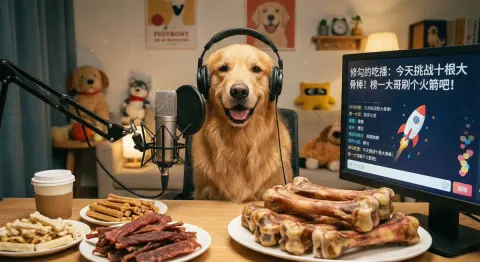Golden Retriever Challenges Ten Big Bones in Live Stream: Title Revealed!