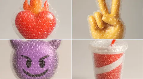 Heart Emoji Wrapped in Bubble Wrap 3D Render