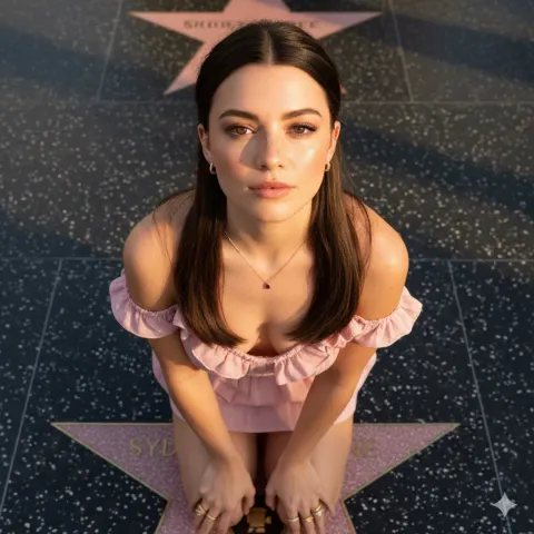 High-angle Golden Hour Portrait of Sydney Sweeney