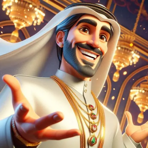3D Rendering of Wealthy Arab Sheikh