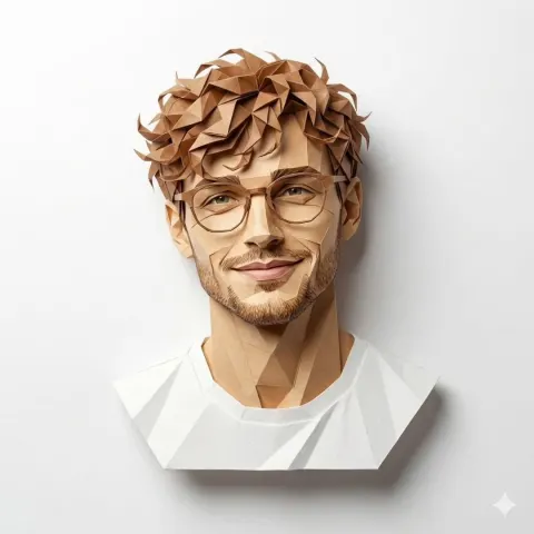 High Detail 3D Paper Craft Portrait