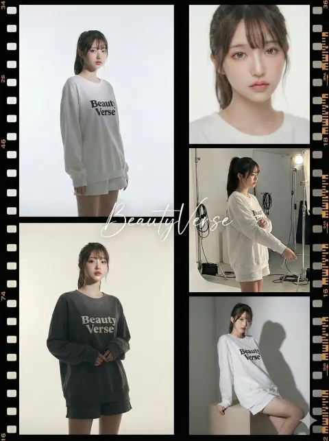 High-End Studio Fashion Editorial '5-Panel Wide Film' Collage