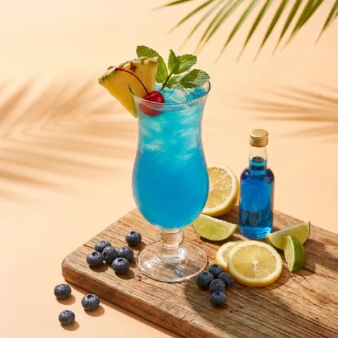 High-end Studio Photograph of Cocktail from High-angle Perspective