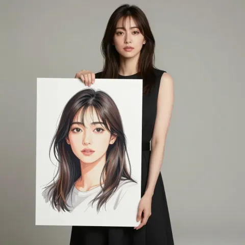 High-End Studio Portrait with Uploaded Photo as the Main Subject