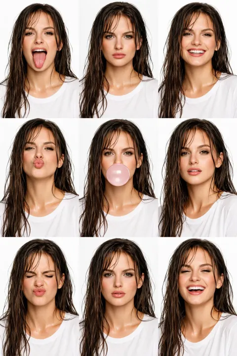 High-Fashion Beauty Collage with Consistent Identity
