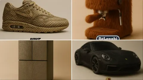 High-Quality Studio Photo of [BRAND + OBJECT] with Ultra-Realistic [ANIMAL] Texture