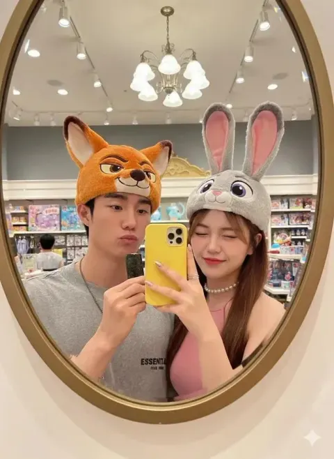 Highly realistic, highly detailed 8K mirror selfie with iPhone 15 Pro Max, Zootropolis fandom aesthetic