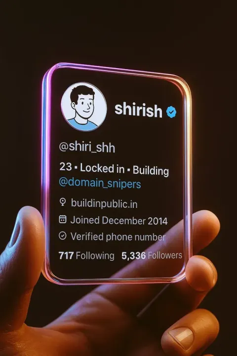 Hyper-Realistic 3D Render of a Transparent Twitter Profile Card