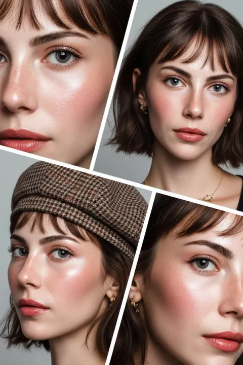 Hyper-Realistic Beauty Collage - Glass Skin & Elegant Makeup