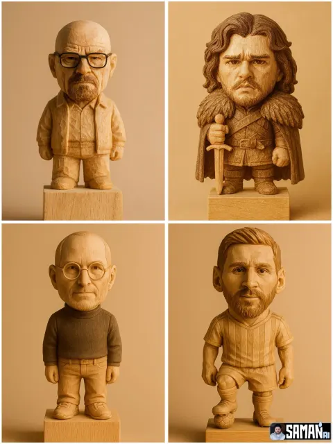 Hyper-realistic Carved Wooden Figurine