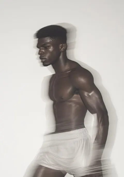 African American Boxer Shadow Boxing