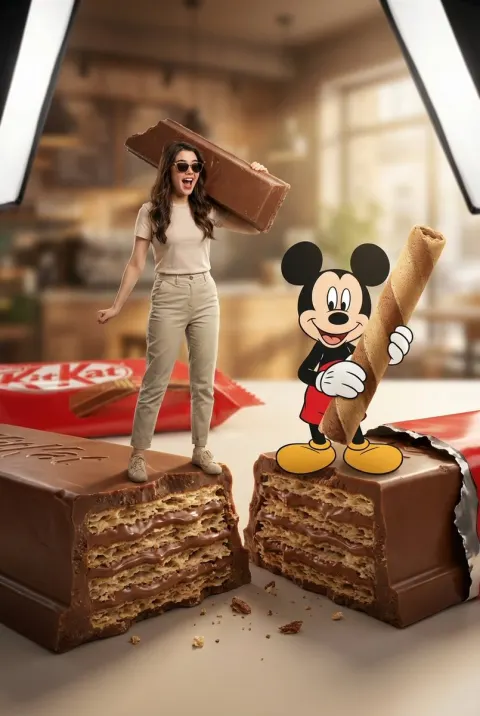 Hyper-Realistic Giant KitKat Scene