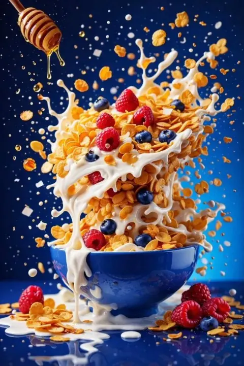 Hyper-Realistic High-Speed Food Explosion Photography