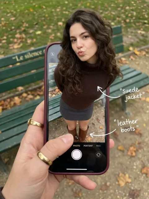 Hyper-realistic Illusion: Woman Emerging from Smartphone Screen