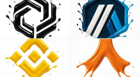 Hyper-realistic Liquid Paint Splash Logo 3D Render