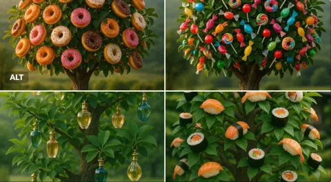 Hyper-realistic Photograph of a Tree in a Scenic Meadow with [PRODUCT]