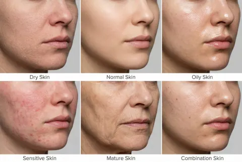 Hyper Realistic Skin Type Comparison Board