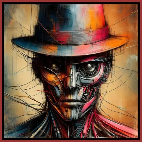 Asymmetric Robotic Man in Fedora