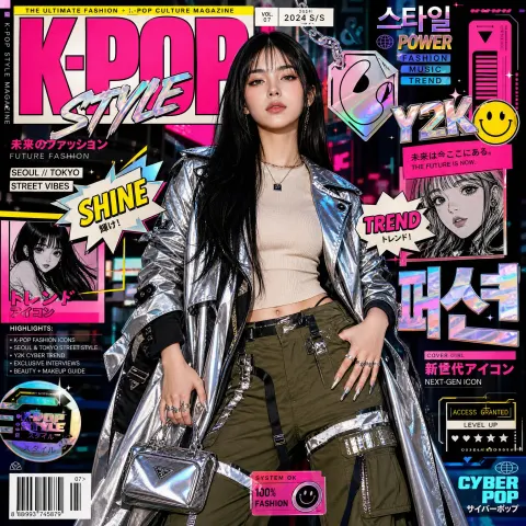 Hyper-stylized K-pop Fashion Magazine Cover