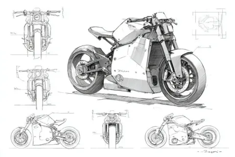 Industrial design concept sketches, modern minimalism