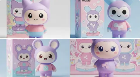 Kawaii Pastel Vinyl Figure Photography, Big Round Eyes and Friendly Smile