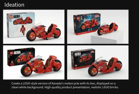 LEGO-style Kaneda's Motorcycle Display