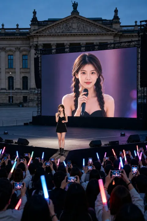 Live Concert Stage Performance at Dusk