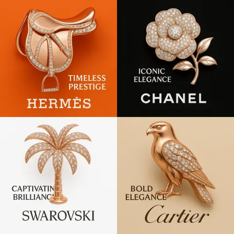 Luxury Brand Sculpture Design, Rose Gold Rose with Crystal Textures