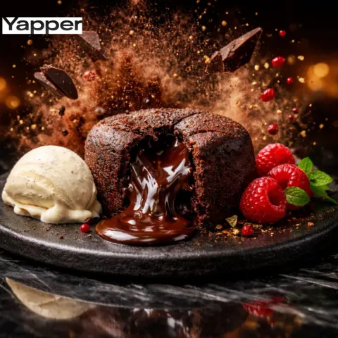 Luxury Molten Chocolate Cake Photography