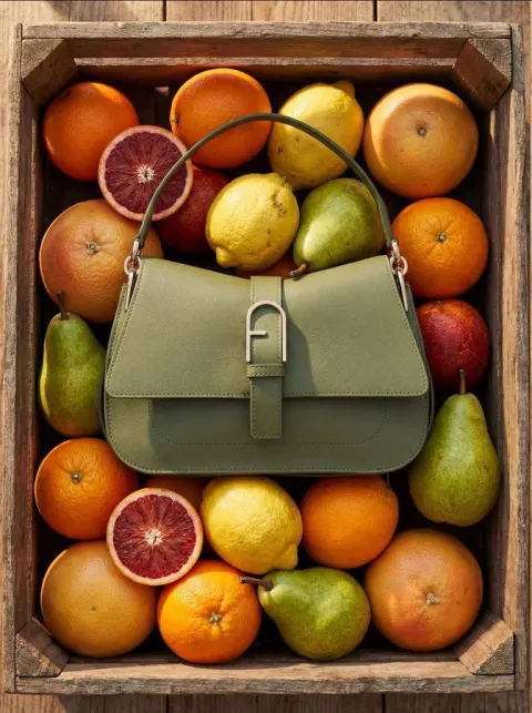 Luxury Sage Green Handbag in Crate