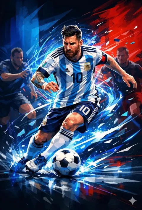 Messi Digital Art: Energy Vortex