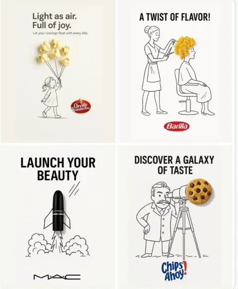 Minimalist Creative Ad with Hand-Drawn Doodle and Real Object