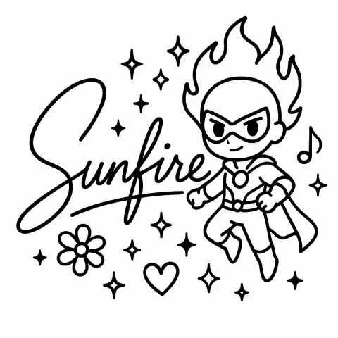 Minimalistic Black-and-White Autograph Design with Character Elements, Suitable for Tattoos or Stickers