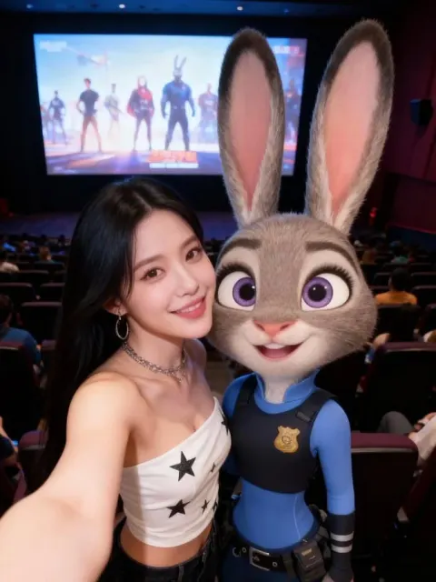 Miyeon and Judy Hopps' Selfie in a Movie Theater