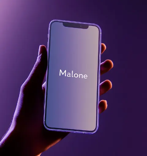 Minimalist iPhone with Malone Logo